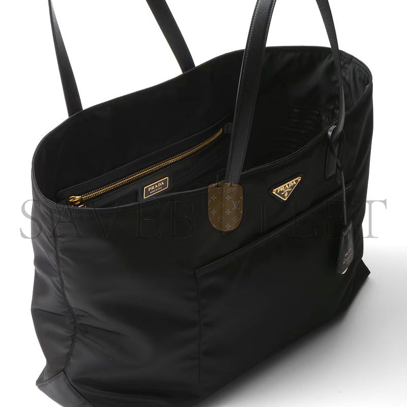 PRADA PRADA RE-EDITION 1978 LARGE RE-NYLON AND SAFFIANO LEATHER TOTE BAG 1BG527 (43*31*15cm)